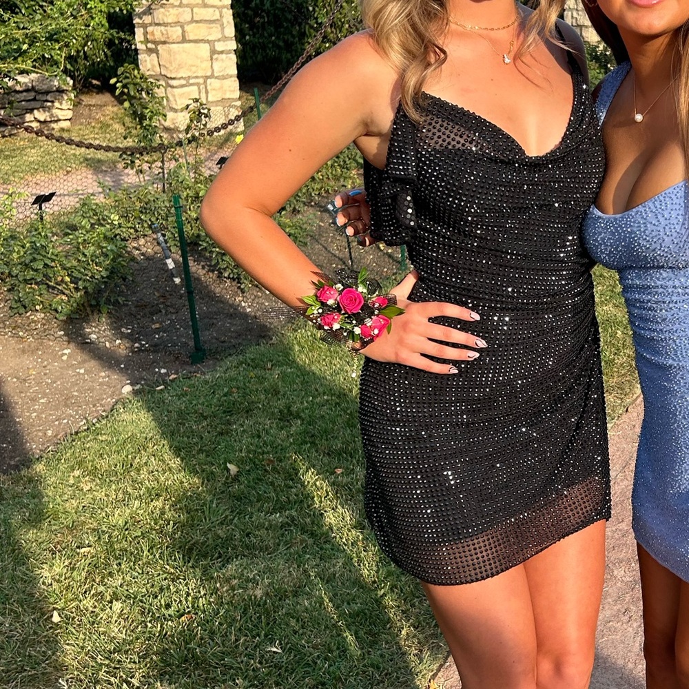 Oh Polly black homecoming dress with corset - Picture 3 of 7